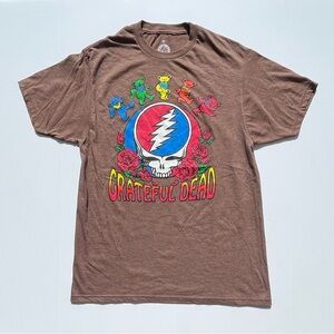 Grateful Dead Band T-Shirt Size Medium Mocha Brown Short Sleeve Graphic Bears